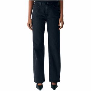 Denim Forum The Farrah Hi-Rise Wide Jean in Black Eyeliner Size 27